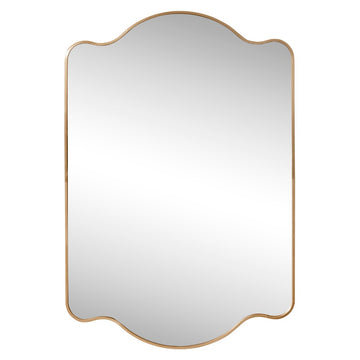 Louisa 24 in. W x 36 in. H Medium Scalloped Rectangular Metal Framed Wall Mirror - JONATHAN Y